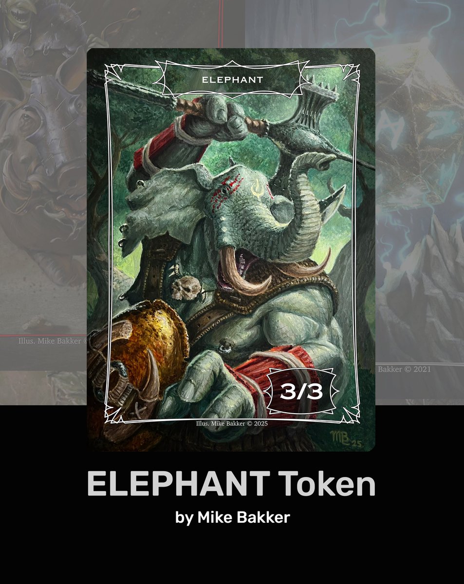 TcgBling's tweet photo. NEW ELEPHANT TOKEN DROP by @mikebakker2kart
Who needs an army when you’ve got an elephant? 🐘
Big, loyal, and unstoppable , your token lineup just got wilder!
#MagicTheGathering #mtgtokens #customtokens #elephanttoken #elephant #mtg #tcg #edh https://t.co/S0HtaQ86Wj