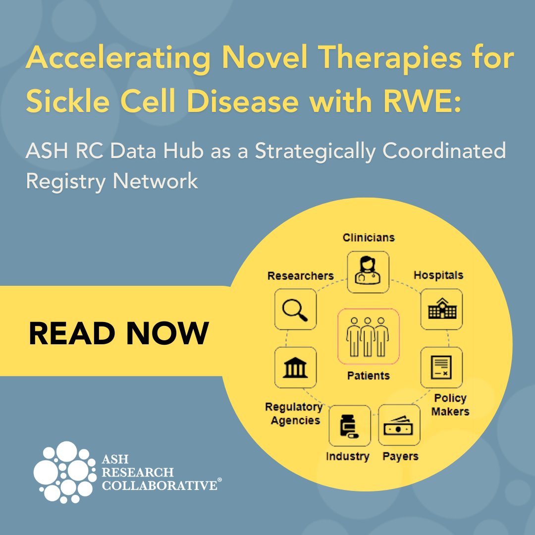ASH Research Collaborative (@ashcollab) on Twitter photo How can #RealWorldEvidence drive innovation in #SickleCell Disease?  
A new <a href="/BloodPortfolio/">Blood Journals Portfolio</a> manuscript details the evolving role of the ASH RC Data Hub as a strategic registry network—backed by curation & QC processes.  
🔍 Explore the data: ow.ly/b6Yp50Xb9gA  
#RWE How can #RealWorldEvidence drive innovation in #SickleCell Disease?  
A new <a href="/BloodPortfolio/">Blood Journals Portfolio</a> manuscript details the evolving role of the ASH RC Data Hub as a strategic registry network—backed by curation & QC processes.  
🔍 Explore the data: ow.ly/b6Yp50Xb9gA  
#RWE