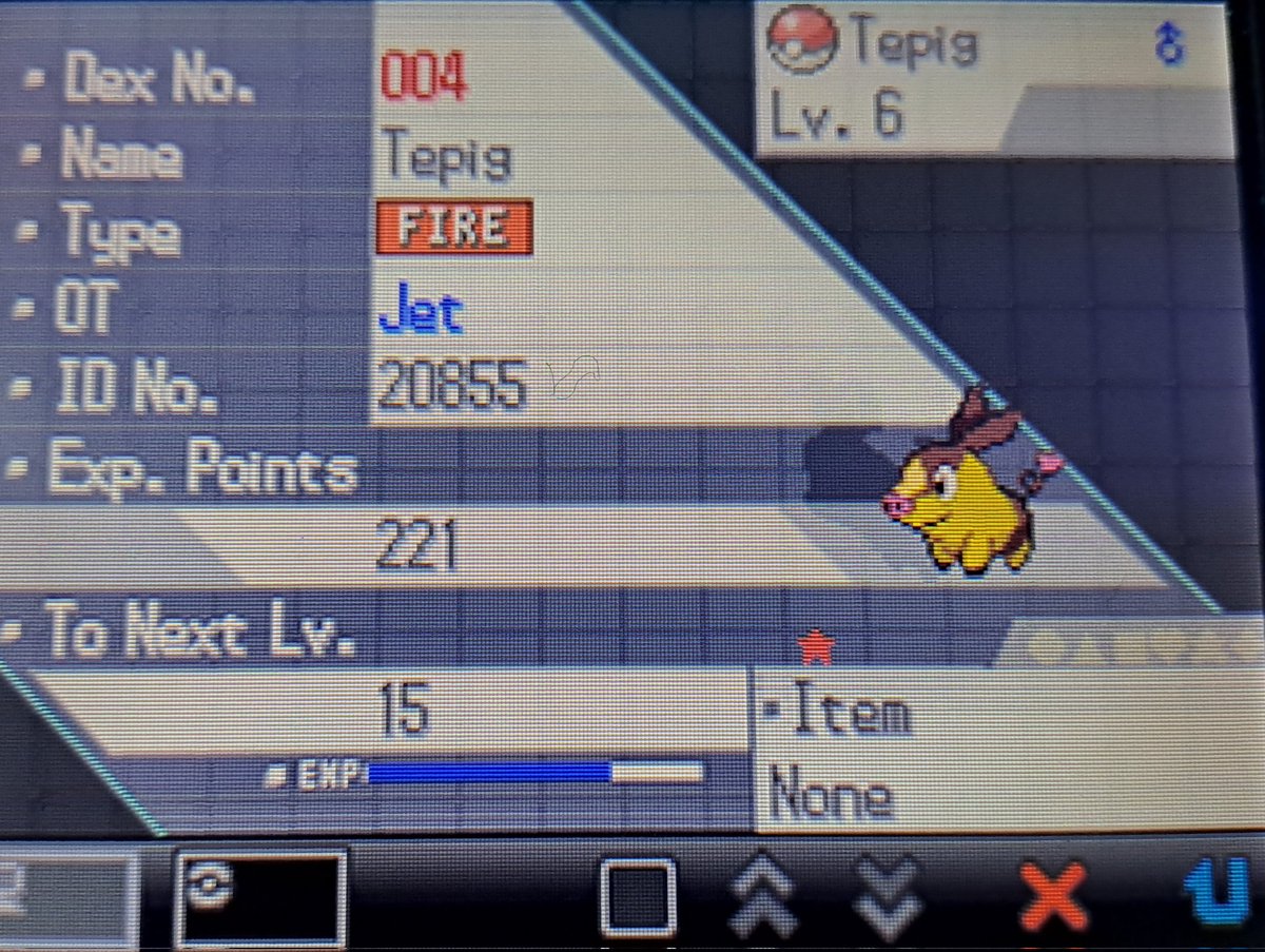 j3tlite_streams's tweet photo. SHINY TEPIG IN JUST 5 RESETS WHATTTTT ✨️

I decided to start up a new Pokémon Black save file to hunt some static encounters. This one legitimately took 10 minutes. 

I will never get a shiny faster than this, I'm so happy 🥳 https://t.co/mWVBRgBkCl