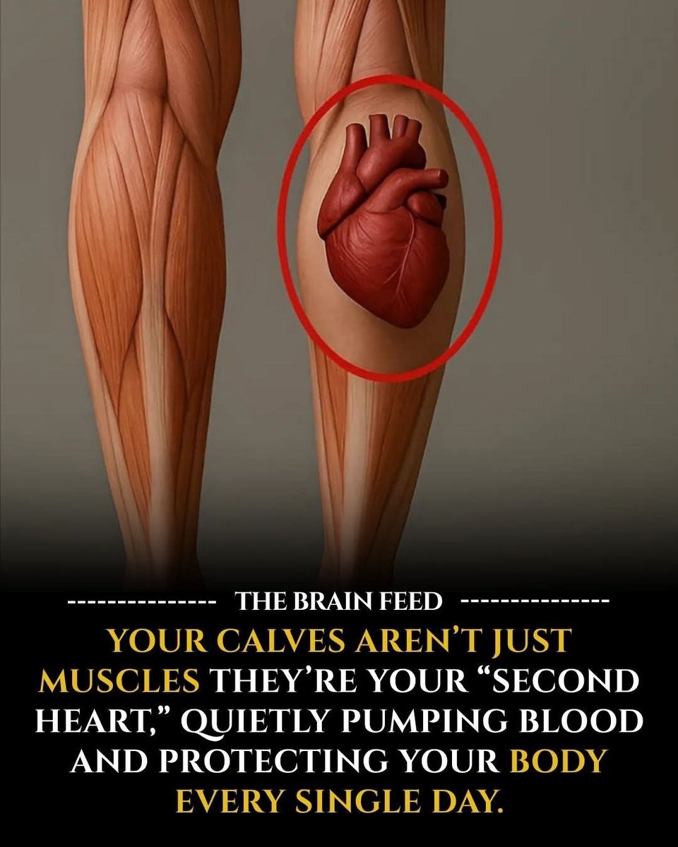 STARFORCEHH's tweet image. Your calf muscles, especially the soleus, do far more than help you walk they act as your body’s “second heart.” With every step, they pump blood upward against gravity, helping circulation flow smoothly and reducing strain on your actual heart. When you stay still for too long,…