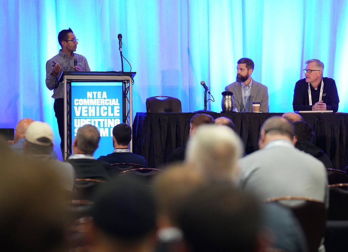 nteanews's tweet image. Representatives from @DaimlerTruckNA share key vehicle upfit updates, demonstrate the CHEC tool, + outline the integration of Common Electrical Architecture across all brands during NTEA’s 2025 Commercial Vehicle Upfitting Summit. #truckbuilding #upfitting ntea.com/cvuscoverage