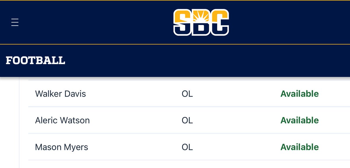 ChrisHudgison's tweet photo. Good news on the Arkansas State offensive line.

Walker Davis, Aleric Watson, Mason Myers listed as available on SBC Availability Report. 

Davis banged up in Texas State win, Watson &amp; Myers didn’t play.

Red Wolves at South Alabama tonight 6:30pm ESPN2.

https://t.co/A7rOwmJzo4 https://t.co/FVOoPnzE85