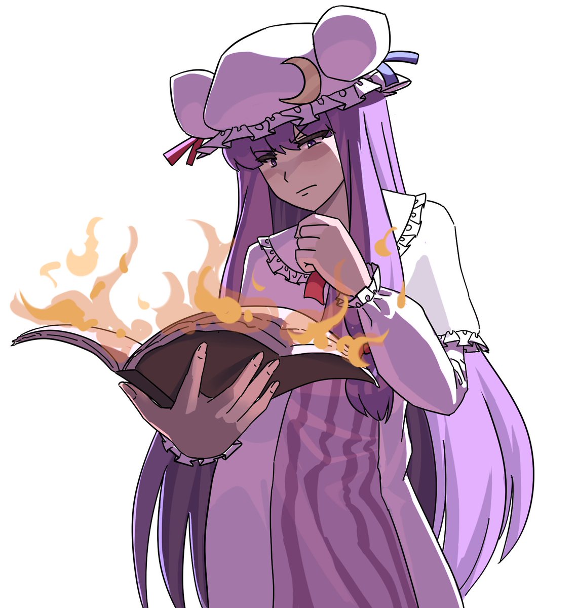 praetopotato's tweet image. Here&apos;s Patchouli reading a book! I wonder what she could be reading..