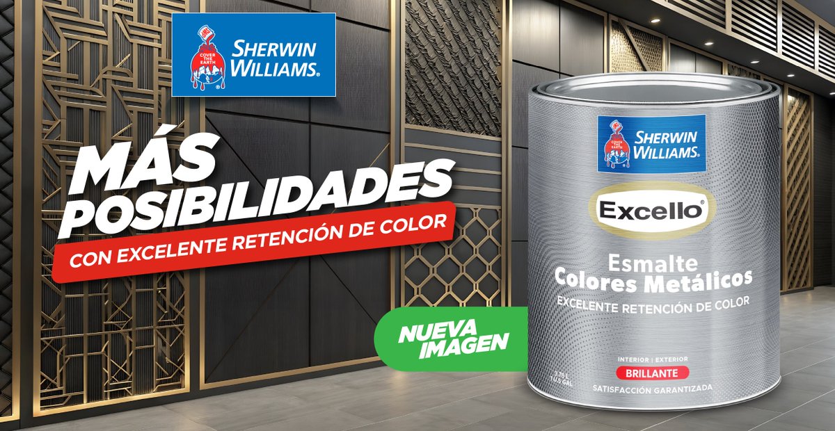 SherwinCA's tweet image. En los proyectos residenciales y comerciales, los detalles importan. Excello Esmalte Colores Metálicos ofrece protección anticorrosiva, resistencia y acabados brillantes en dorado, plata, bronce y cobre.
👉 Conócelo aquí: sherwinca.com/mas-posibilida…

#SherwinWilliams #Excello