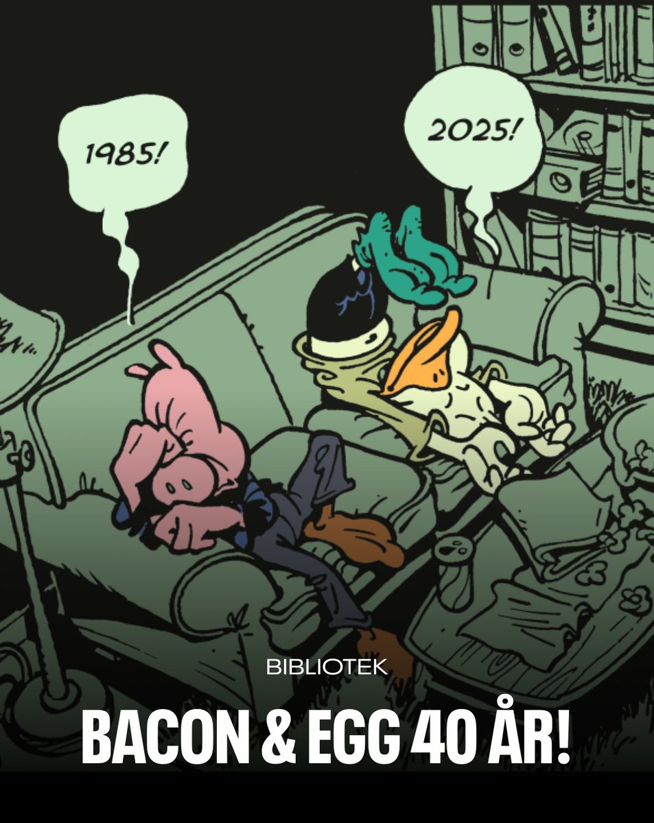 PÅ LÖRDAG klockan 15.30 firar vi 40-årsjubileum för den
svenska serien "Bacon &amp; Egg" med besök av serieskaparna Patrik Norrman och Jimmy Wallin. Det blir samtal, bildvisning, bokförsäljning, signering och barhäng. Fri entré! 

kulturhusetstadsteatern.se/bibliotek/baco…