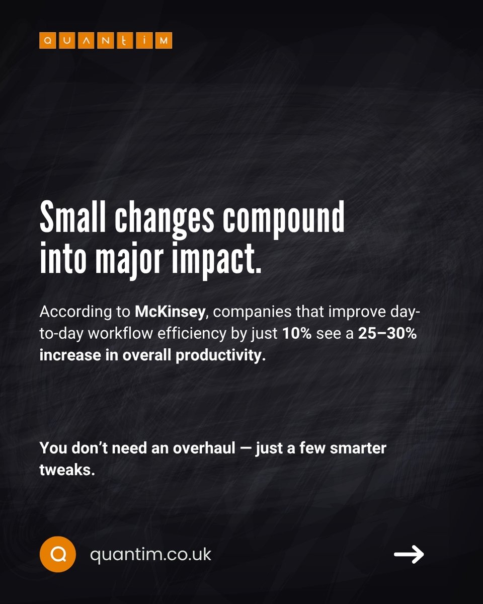 quantimtech's tweet image. Small changes. Big impact. 💥

Boost productivity by over 25% with smarter workflows that actually work!

Discover how a few tweaks can transform team efficiency 👇

👉 quantim.co.uk

#Quantim #Productivity #WorkSmarter #Efficiency #TeamSuccess #BusinessGrowth
