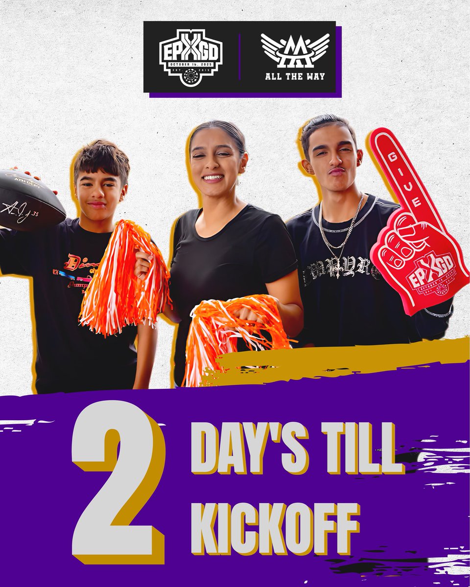 🏈 We’re 2 Days Out — Let’s Run This All The Way! 

The countdown is on, and we’re in the red zone!
Help us punch it into the end zone this Giving Day for the kids, the community, and our military families. 🙌

🗓️ El Paso Giving Day is almost here — get ready to make an impact!