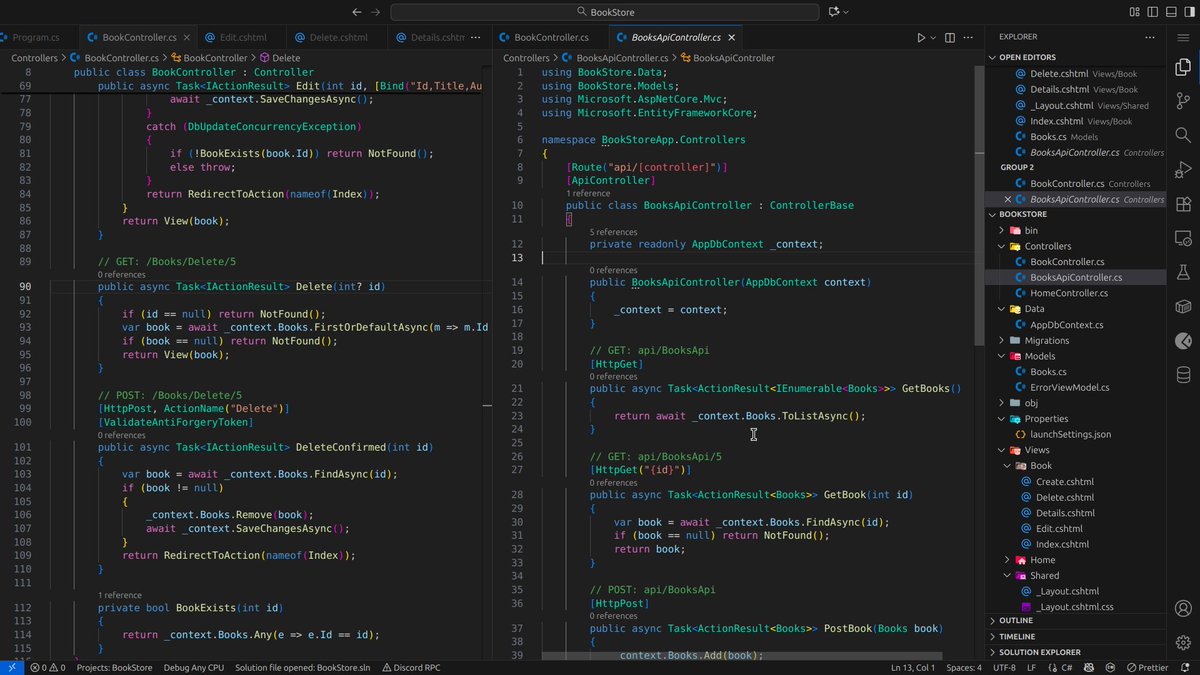 virtualabishek's tweet image. #LearningUtsav2025 #FestivalOfLearning #LUD16
@learning_utsav
Today i have explored and created ASP .NET Core Web project . I have created API for CRUD Operations. I tested them all doing CURL and also by making the view using razor(c# + html).
update: github.com/virtualabishek…