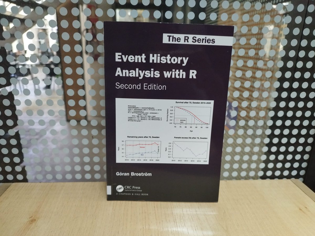 BibliotecaFCS Udelar (@bibliotecafcs) on Twitter photo #LibroNuevo
Broström, Göran (2022). Event History Analysis with R. Boca Raton, Florida: CRC Press. Taylor&Francis Group <a href="/WeAreTandF/">Taylor & Francis</a>
Ubicación en Biblioteca FCS: 005.3 BROe #LibroNuevo
Broström, Göran (2022). Event History Analysis with R. Boca Raton, Florida: CRC Press. Taylor&Francis Group <a href="/WeAreTandF/">Taylor & Francis</a>
Ubicación en Biblioteca FCS: 005.3 BROe