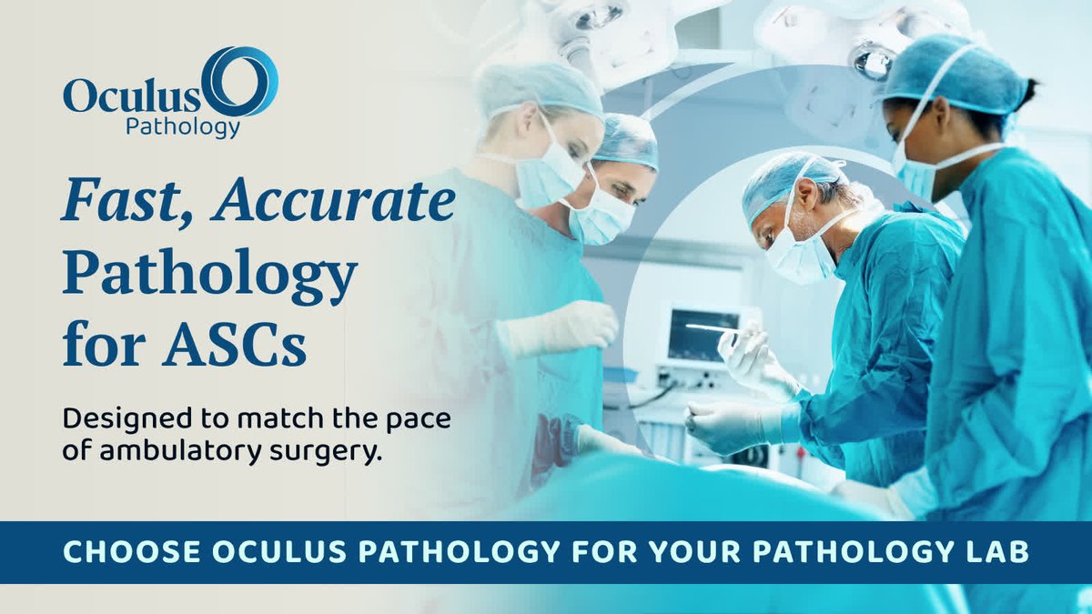 Ambulatory surgery centers move fast — and your pathology results should, too. At Oculus Pathology, we provide the speed, accuracy, and direct access to subspecialized pathologists that ASCs depend on to deliver timely, effective patient care. See how... thinkoculus.com/lab/