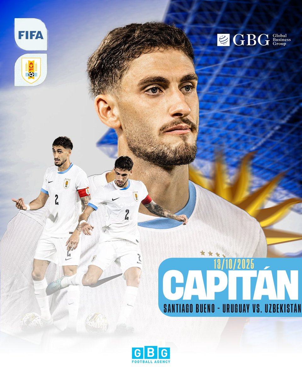 ©️🇺🇾 Ser capitán de la selección uruguaya no es solo llevar una cinta: es cargar con la historia de un país entero. 

Es el sueño que nace en cada rincón del baby fútbol en Uruguay. Y es el orgullo que representó <a href="/SantiBueno98/">Santiago Bueno</a> 

𝐆𝐁𝐆 𝐅𝐨𝐨𝐭𝐛𝐚𝐥𝐥 𝐀𝐠𝐞𝐧𝐜𝐲 | #GBGPlayer