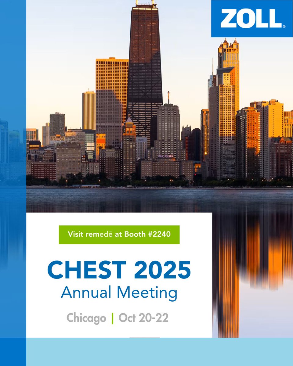 <a href="/remedesystem/">ZOLL Respicardia</a> is exhibiting at the #CHEST2025  Annual Meeting in Chicago, Oct 20-22!
Visit Booth #2240 to learn about Transvenous Phrenic Nerve Stimulation (TPNS), now recommended in the 2025 AASM guidelines for Central Sleep Apnea.
Indications for use: remede.zoll.com/indications-fo…