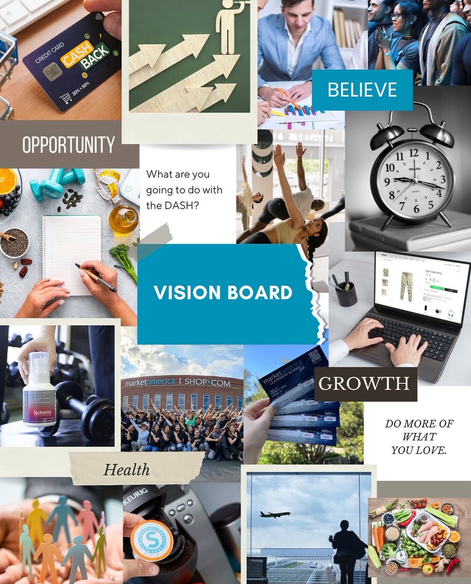 MarketAmerica's tweet image. Vision boards are more than pictures — they’re a plan for your future. ✨
With Market America and SHOP.COM, you can turn dreams into action through opportunity, growth, health, and community.
What’s on your vision board this season? 
#VisionBoard #GrowthMindset