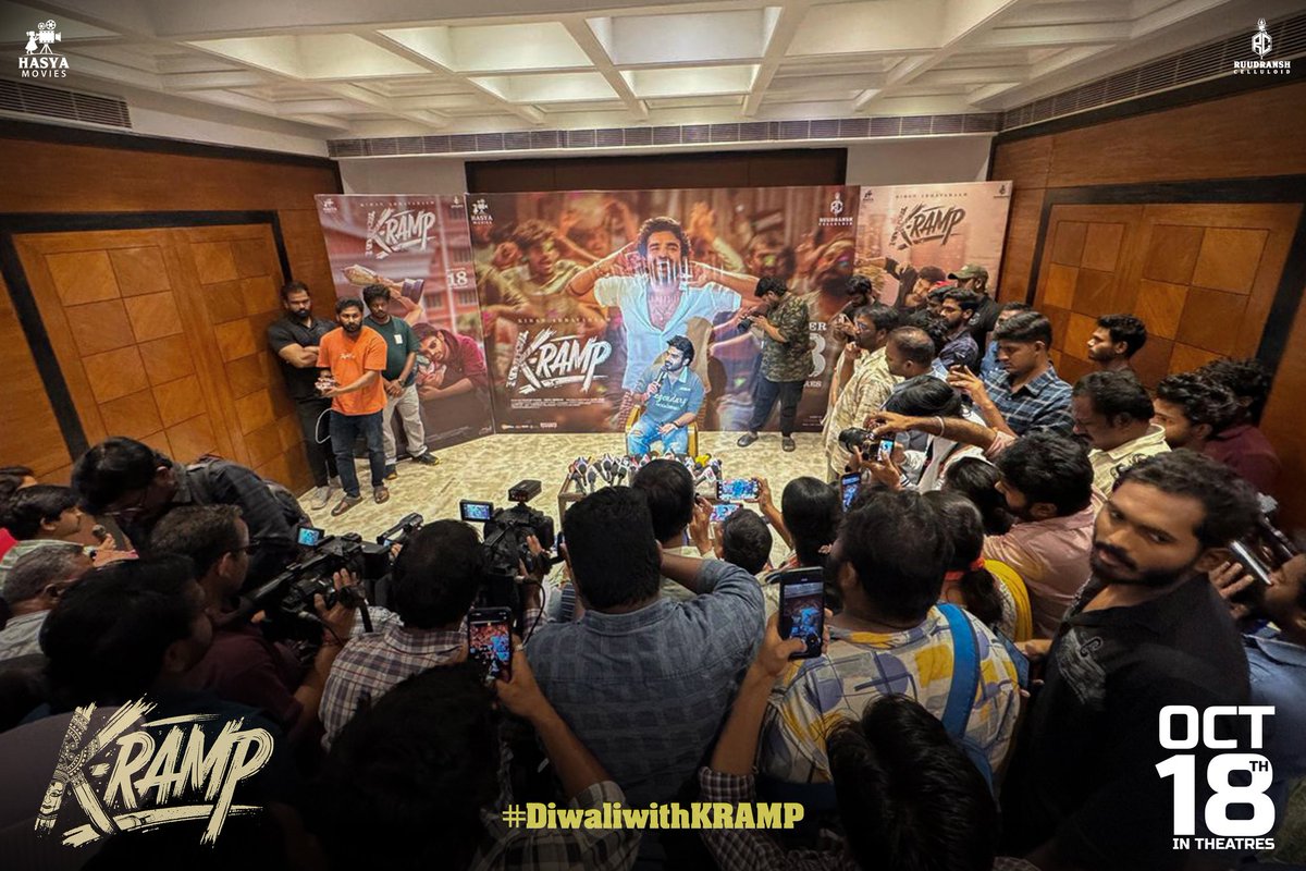 ProSreenuSuresh's tweet image. Kumar Abbavaram signs off the #KRAMP Pre-Diwali tour in style with a press meet at Vizag 😍💥
— youtu.be/3dK_Qs_5Vv8
#DiwaliWithKRAMP – Heavy Entertainment in theatres from October 18th, 2025 🧨💥