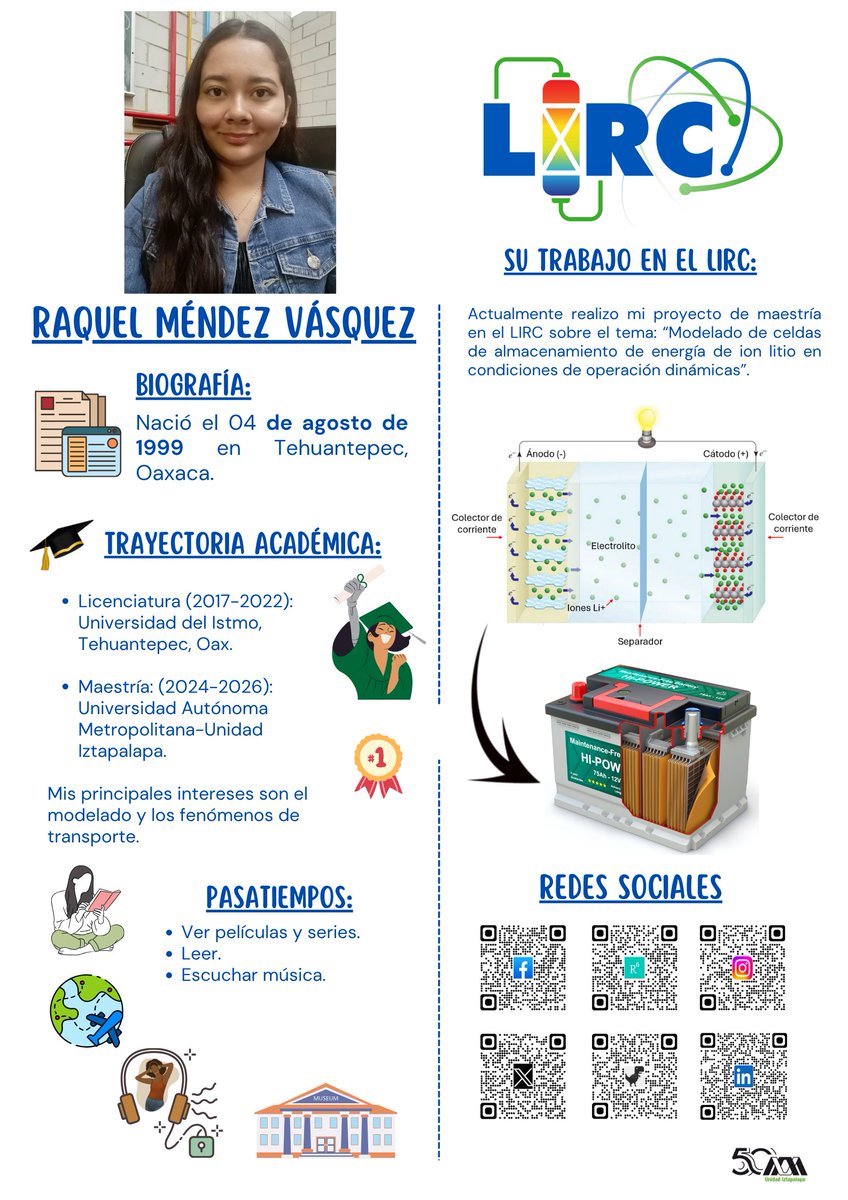 lirc_uam's tweet photo. 👩🏻‍🏫🔬Descubre los Rostros detrás del Laboratorio de Ingeniería de Reactores Catalíticos:

Te presentamos a Raquel Méndez Vázquez 👩‍🔬🔬 quién actualmente se encuentra realizando su proyecto de maestría. Conoce un poco más sobre ella. 🥼

#ingenieríaquímicai #Sostenibilidad #LIRC https://t.co/nC0d6u6Bn2