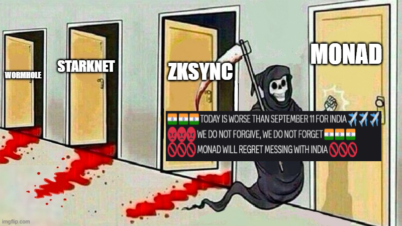 Starknet ✅
zkSync ✅
Wormhole ✅
Monad ❌—access denied for India 🇮🇳🔒 #Monad #Crypto