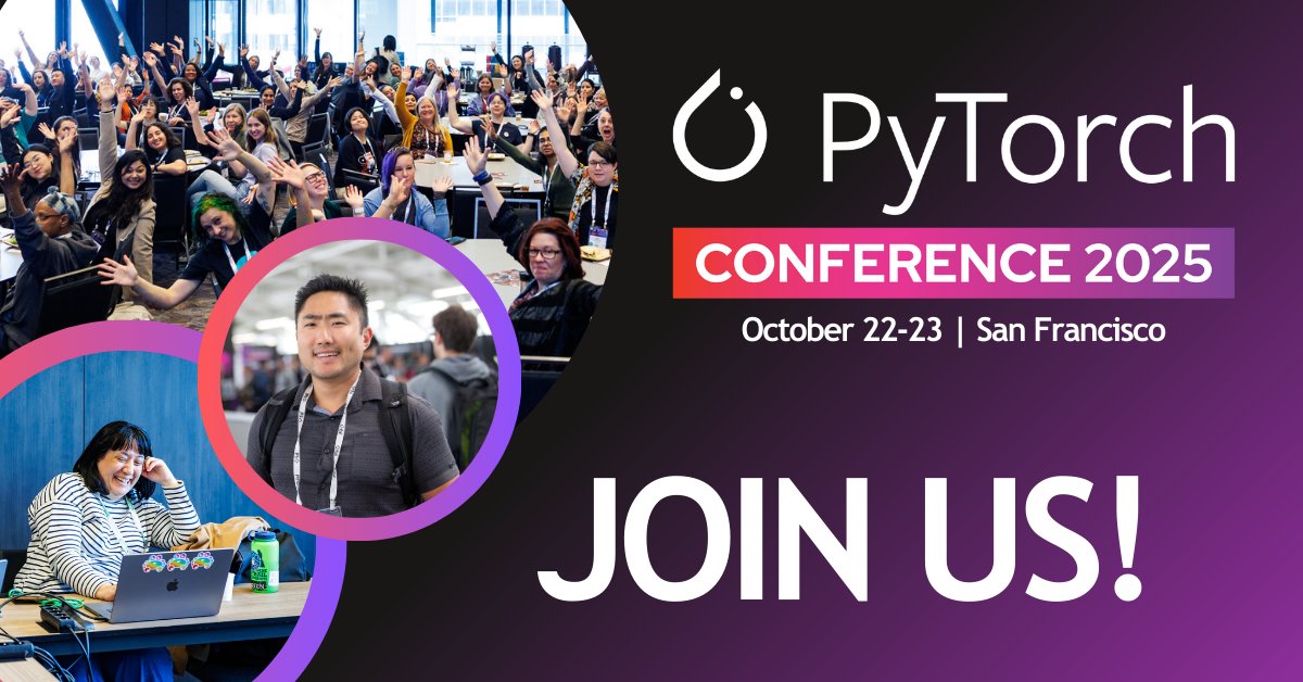 PyTorch's tweet image. 🚀 Witness the future of AI at the #PyTorch Startup Showcase!
Tuesday, Oct 21 | 5–8 PM | #PyTorchCon in San Francisco
Watch #AI startups pitch live to top VCs, connect with engineers & discover breakthrough ideas shaping the AI ecosystem. Don’t miss it!
Register now 👉…