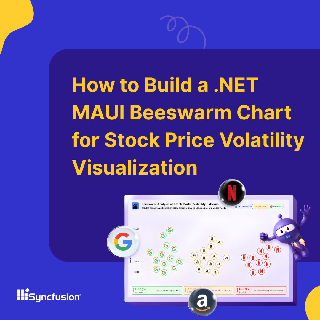Syncfusion's tweet image. Visualize stock price volatility like never before with a custom .NET MAUI Beeswarm Chart. Learn how to combine data, clustering, and add company logos for a rich, interactive experience.
➡️ First up: Data Preparation 👇
#dotNETMAUI #StockMarket
(1/7)