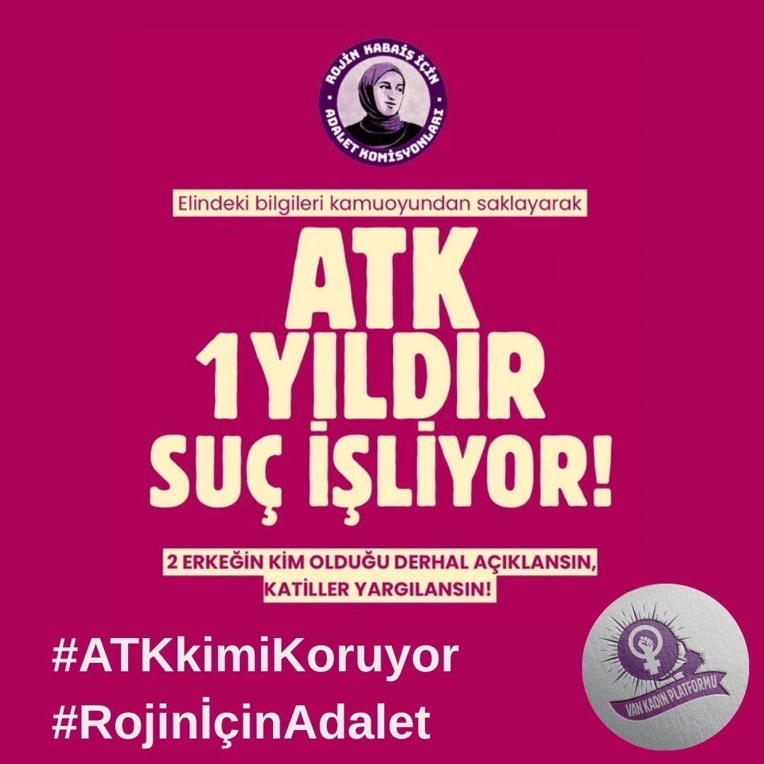 Elindeki bilgileri kamuoyundan saklayarak ATK 1 yıldır suç işliyor!

#ATKkimikoruyor
#RojinİçinAdalet