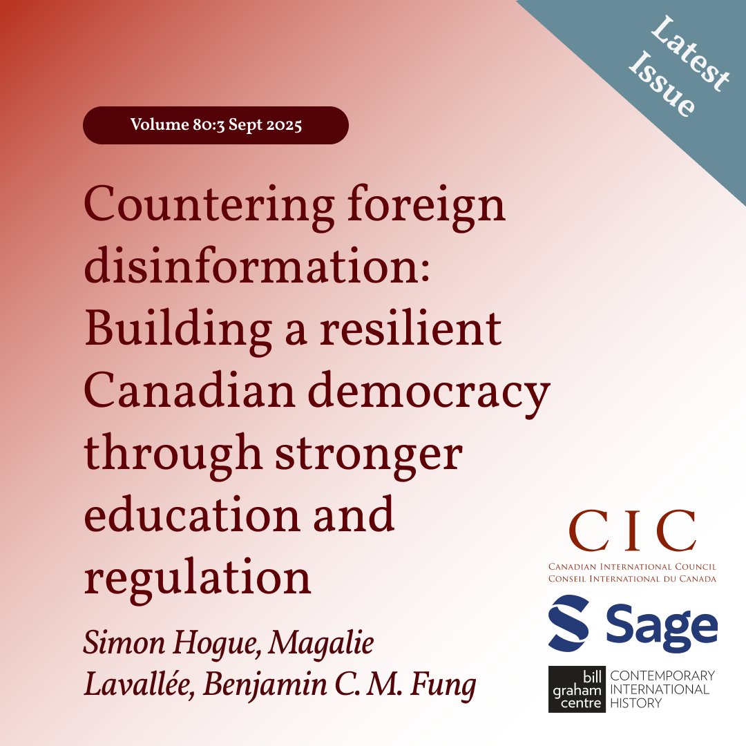 Intl_Journal's tweet image. How can Canada counter foreign disinformation more effectively? Hogue, Lavallée &amp;amp; Fung recommend two proven strategies: embed media literacy in education across provinces &amp;amp; regulate social media platforms more rigorously. doi.org/10.1177/0020702