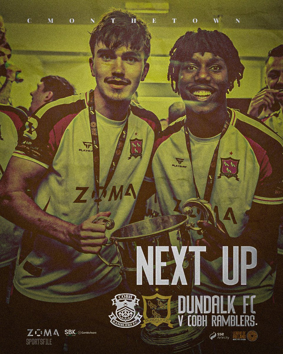 𝑼𝒑 𝑵𝒆𝒙𝒕 

The champions return to action this Friday with a trip to St. Colman’s Park to take on Cobh Ramblers.

🆚 Cobh Ramblers 
📍 St. Colman’s Park 
📆 Friday
⏰ 19:45pm

🎟 shorturl.at/dEYcX

#Cmonthetown | #DLK2025