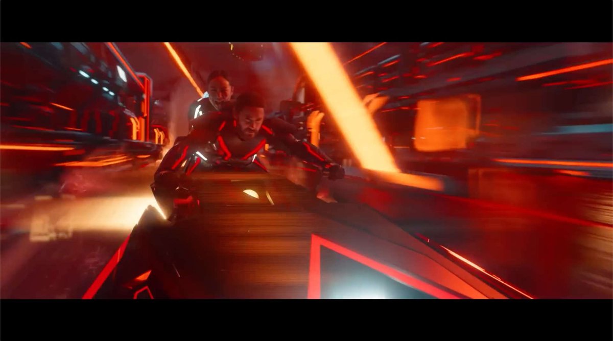 ArtofVFX's tweet image. In this clip from #TronAres, Jared Leto and Greta Lee are racing through the Grid of Dillinger, chasing freedom and breaking the barrier between the virtual and the real! #VFX by @ilmvfx @distilleryvfx @imageengine #LolaVFX @GMUNK #opsis, @imaginaryforces: artofvfx.com/tron-ares/