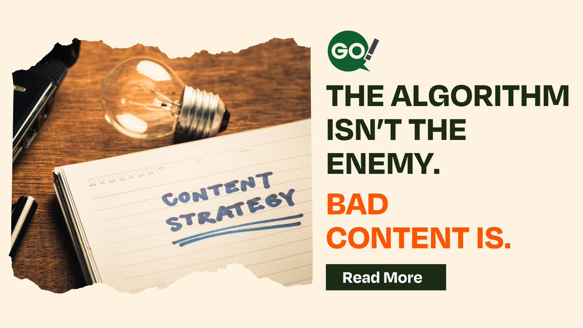 thegoagency's tweet image. The algorithm is not the enemy.
Bad content is.
Start with value. The rest follows.
#socialmediaalgorithm #contentcreation #marketingstrategy #audiencefirst #engagement