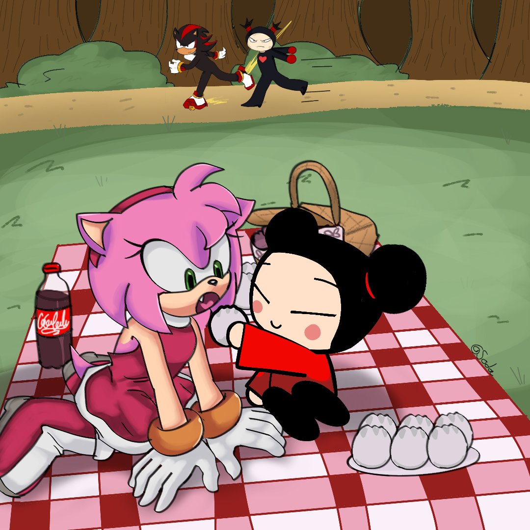 Crossover, shadow and garu made by a friend yay
#Sonicthehedgehog
#shadowthehedgehog
#pucca