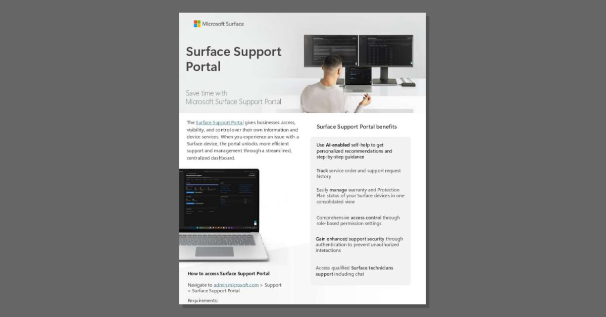 supportnerdsinc's tweet image. Improve your business efficiency with the new streamlined dashboard of the #Surface Support Portal. Manage, track, and secure your devices all in one place. Contact Support Nerds Inc. to get started and order new devices today! stuf.in/bhakie