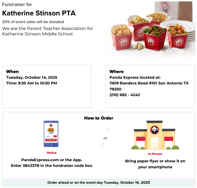 TODAY'S THE DAY AND/OR TONIGHT'S THE NIGHT!!! 
Enjoy <a href="/PandaExpress/">Panda Express</a> while supporting our PTA!!!!!! #SkyhawkPride