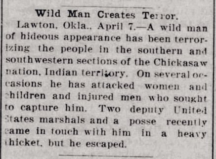 Wild Man Creates Terror

Battle Creek Enquirer, Battle Creek, Michigan · Saturday, April 08, 1905