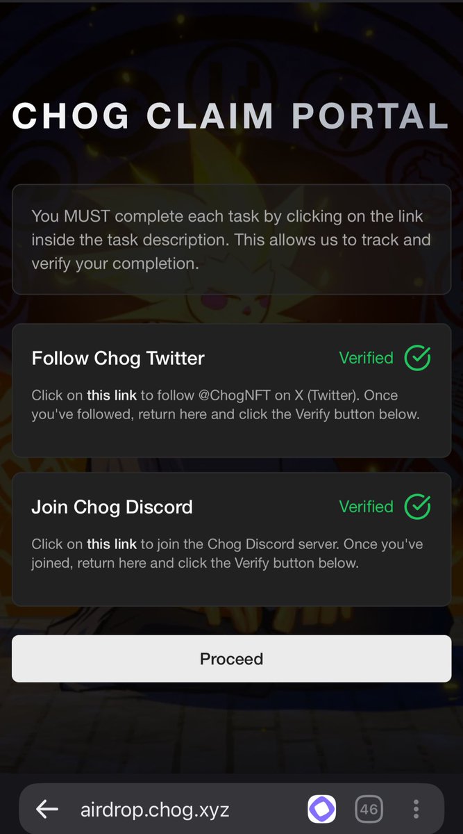 you wasn’t eligible on the Monad Claim Portal?

no worry bro Chog got u 

here’s the claim portal for chog
and if u interacted with my tweets then u definitely eligible 

CHOG. WORLD. ORDER.

airdrop.chog.xyz