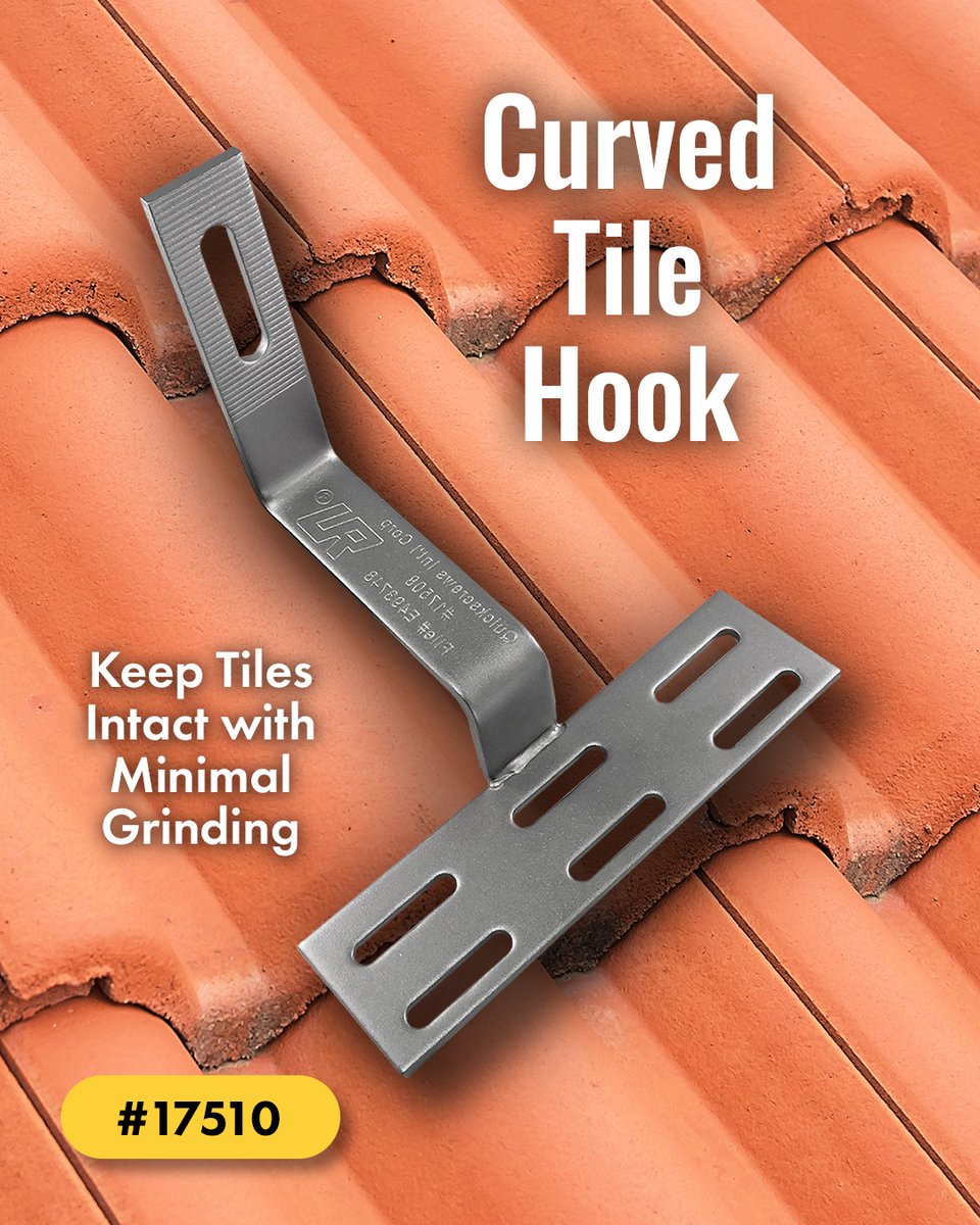 QuickBOLT offers a full range of tile hooks for every roof type:
-Stone Coated Steel
-Flat Tile
-All Tile
-Curved Tile

Built for speed, strength, and simplicity.