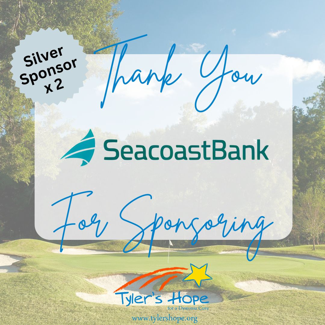 TylersHope's tweet image. 🏦 Double the thanks to Seacoast Bank — a Silver Sponsor x2 for our 20th Anniversary Hope Weekend! 🌟

Your generosity helps fuel research, awareness &amp;amp; hope in the fight against dystonia. 💙

#TylersHope #HopeWeekend #SeacoastBank #FundACure #DystoniaAwareness