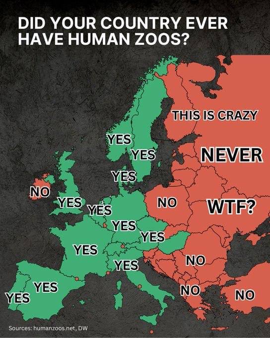 Incredibly, we in Ireland are constantly having our moral character called into question because, like basically ALL of Europe, we wanted to be neutral in WW2

In the meantime, basically all of those peoples criticising us once had human zoos in their countries

Take no lectures