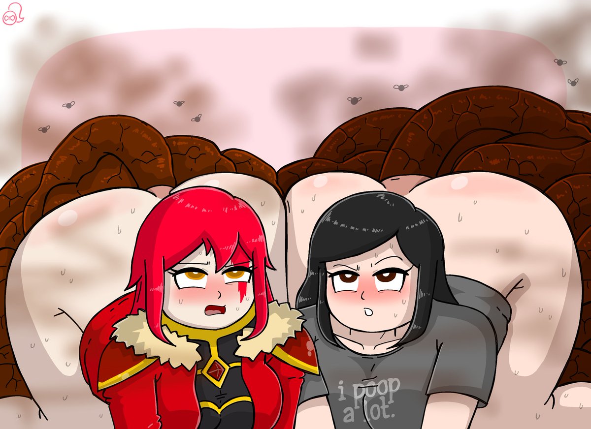 art trade with <a href="/flame_artist0/">불꽃flame🔞</a>

kasumi and geneva producing a mountain of shit! 

감사합니다!!