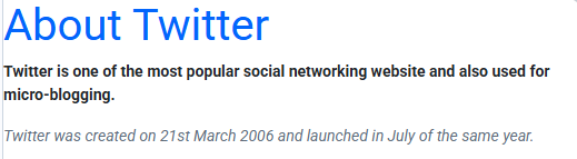 DevarakondaVik6's tweet image. PROJECTLINK:csselectors.ccbp.tech
Completed About Twitter Page project under @nxtwave_tech , guided by Sir @rahulattuluri
💻 Built a webpage about Twitter using HTML + CSS
✅ Used Google Fonts (Roboto)
✅ Styled layout for clarity & clean UI
#FrontendDeveloper #WebDev #HTML
