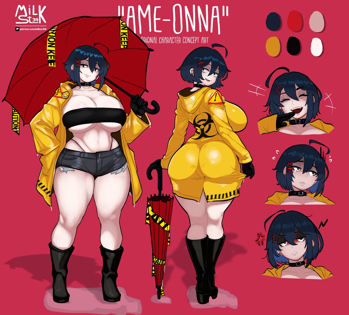 MilkSt34k's tweet photo. Ame-Onna 🌧️ (OC remake, OC sheet) https://t.co/dp92I98SOP