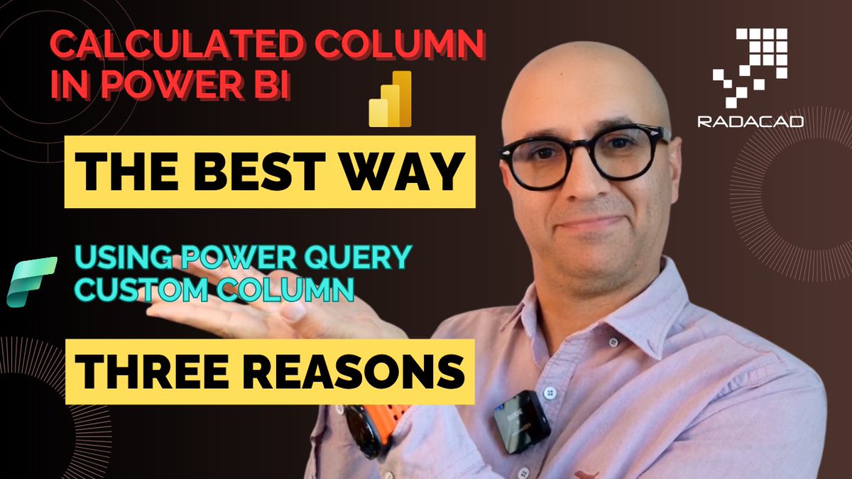 Did you know that there are at least THREE major benefits of creating #calculated column in #PowerQuery instead of #DAX?

If you are created #calculations in #PowerBI, then you must read this. I showed using a live demo how this works in my today's video;

youtu.be/6fU5Ih2b-w4