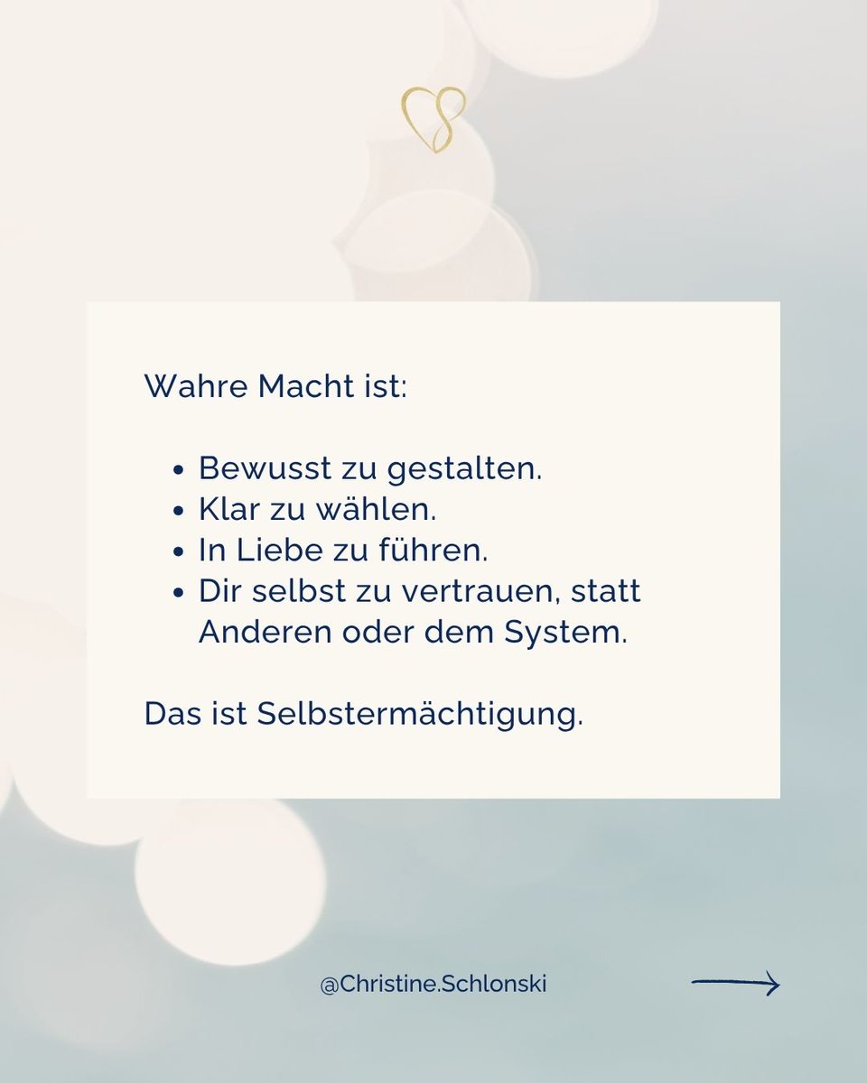 Selbstermächtigung ist, wenn du aufhörst auf Erlaubnis zu warten.
Wenn du dich selbst ermächtigst,
hörst du auf zu fragen, ob du bereit bist –
du entscheidest, dass du es bist.

#selbstermächtigung #heartsellspreneur #freiheitstatthoffnung #klarundfrei #führungmitherz