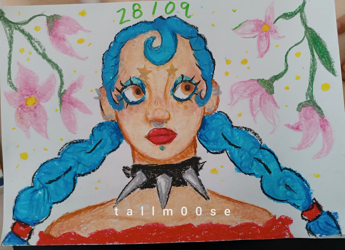 tallm00se's tweet photo. Once again coming with an older piece because of my lack of time 💔
Oil pastels are so fun to mess with 
#traditionalart #oilpastels #oc #ocart https://t.co/ZSMN6YU2rd
