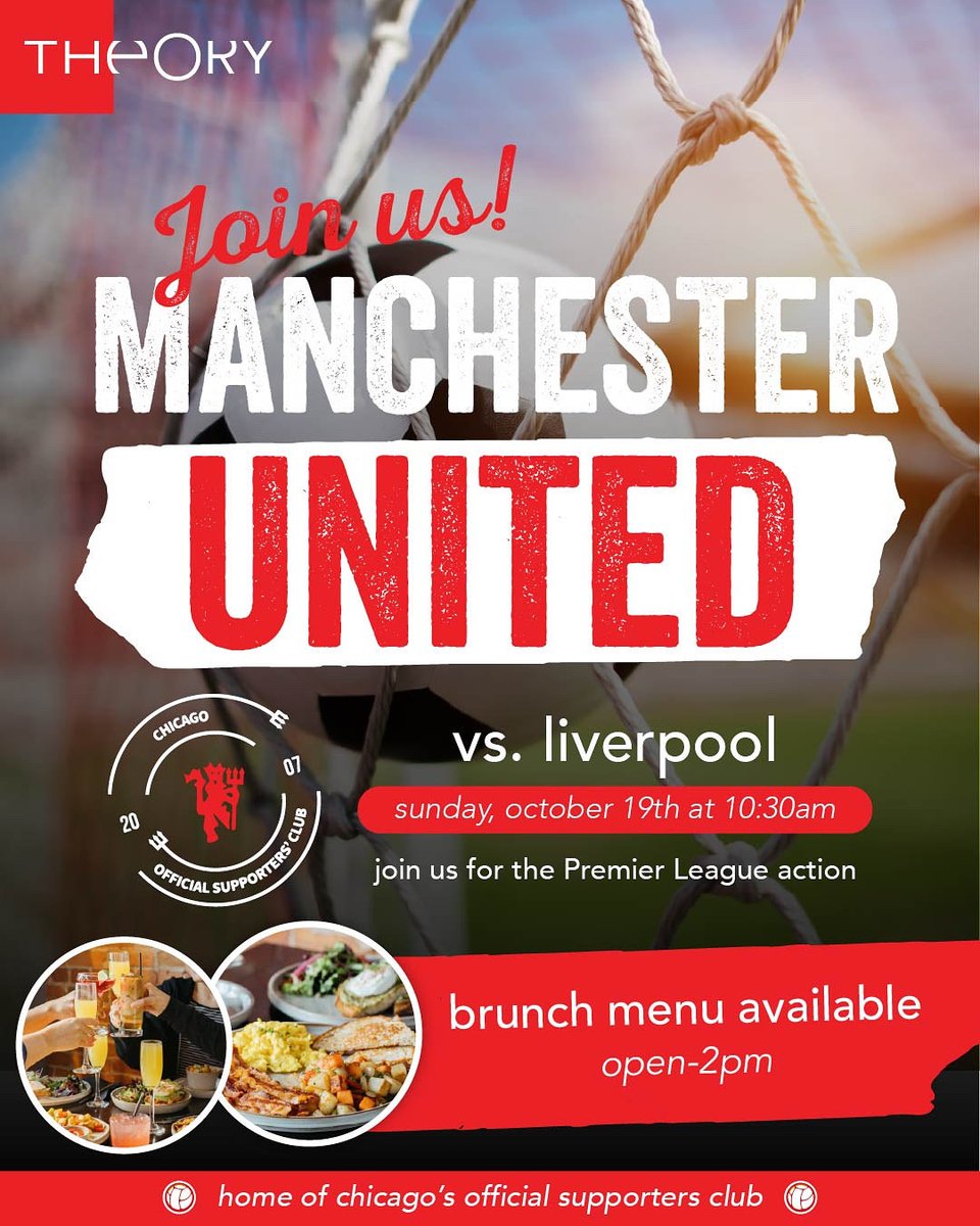Huge game this weekend. Join us at Theory to support and have the opportunity to win some Patrice Evra tickets this December. #mufchicago #manchesterunited