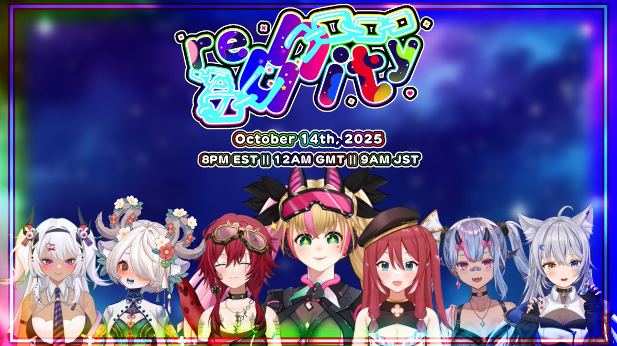 joyhi7ki's tweet photo. 📢COLLAB ANNOUNCEMENT 📢
Are you ready for a true blast to the past? 🚀
From our 2022 debuts to now-
we've grown, changed a little, but some chaos never fades!

The original crew returns for ReUnity: Amongus.
7 debut friends. One sus reunion.

📅 Streaming 10/14/25 5 PM PST

🔗🔻 https://t.co/lKRl0mnRVe