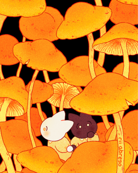 「mushroom path (wallpapers available belo」|rii abregoのイラスト