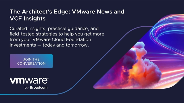 vMikeMast's tweet image. Join us Oct 15 for Architect’s Edge Live: VCF Demystified — a 2‑hour AMA + expert panel where we’ll tackle perception vs reality in VMware Cloud Foundation (storage, networking, security & more). Bring your toughest questions. 🎤 dy.si/BeN9k8