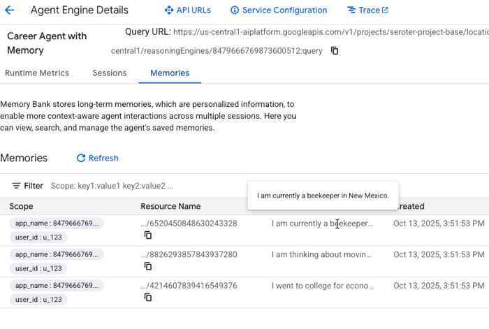 How hard is it to build and deploy agents that stores durable memories?

Took longer than I thought! But now that I know how to use the Agent Development Kit, Vertex AI Memory Bank, and runtimes like Agent Engine and Cloud Run, it's easier.

My new post: seroter.com/2025/10/14/how…