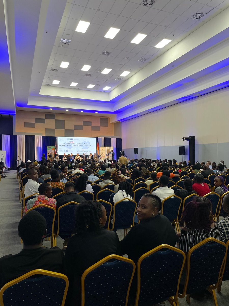 GermanyinKenya's tweet photo. Day 1 of the second #KenyanGermanJobFair had great energy, inspiring talks &amp; valuable connections between Kenyan talent and German employers.
Join us tomorrow — or follow live here 🎥 https://t.co/JMQQgkCkEM
 #MakeItInGermany #RangizaUrafiki #GermanKenyanFriendship https://t.co/35MQiU0vvn