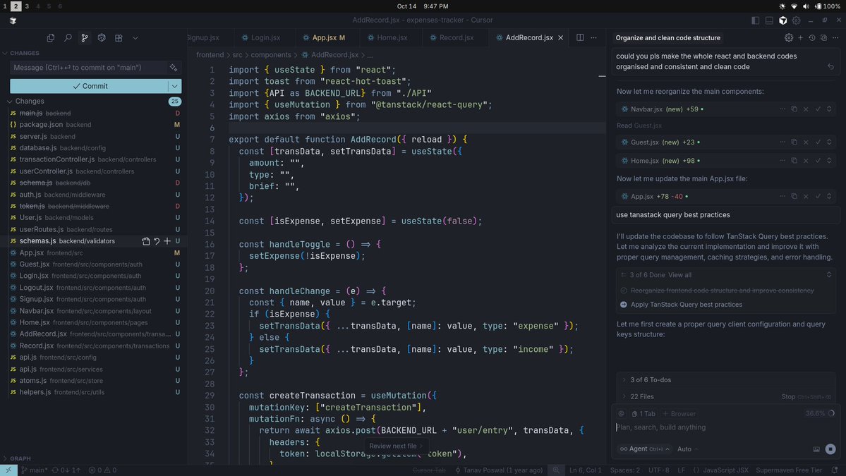 tanavtwt's tweet image. converting the full codebase of a old project to TS