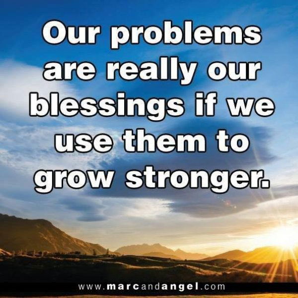 Our problems are 
really our blessings
if we use them to
    grow stronger.