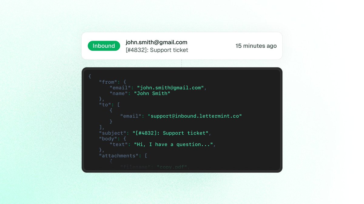 𝑳𝒂𝒖𝒏𝒄𝒉𝒊𝒏𝒈 𝑰𝒏𝒃𝒐𝒖𝒏𝒅 𝑬𝒎𝒂𝒊𝒍𝒔 📨

Receive and process incoming emails as webhooks. Perfect for building support systems, contact forms, and email automation workflows.

Learn how inbound emails work!
↓